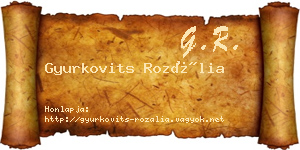 Gyurkovits Rozália névjegykártya