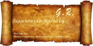 Gyurkovits Rozália névjegykártya